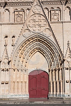 Facade of Saint Jean cathedral in Lyon, France