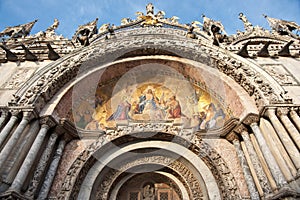 Facade, Saint Mark's church, Italy, venice.