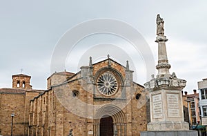 Facade of Saint Peters church in Avila