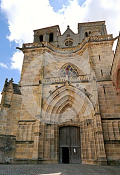 Facade of the Saint-Pierre-et-Saint-Paul church of the Benedictine priory of Souvigny