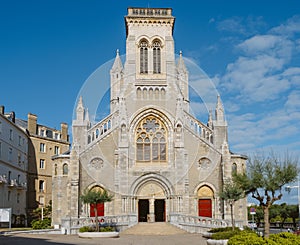 Facade of the Sainte-Eugenie Church in Biarritz