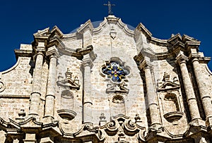 Facade of San Cristobal Cathedral, the Havana Cathedral. Cathedral Square is one of the main squares in Old Havana, Cuba