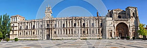 Facade of San Marcos monastery in Leon