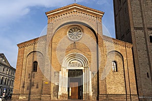 Facade of San Mercuriale church in Forli, Emilia Romagna