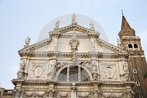 Facade of San Moise Church in Venice. photo