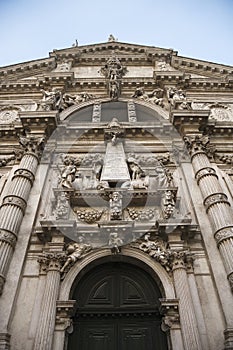 Facade of San Moise Church in Venice. photo