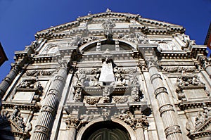 Facade of San Moise Church in Venice. photo