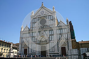 Facade of Santa Croce church in Firenza, Italy