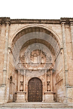 Facade of Santa Maria church in Alarcon village