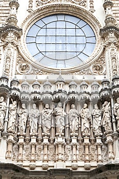 Facade of Santa Maria de Montserrat Abbey, Catalonia, Spain