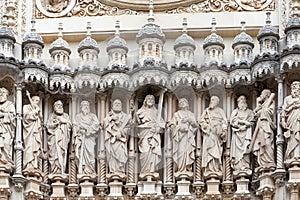 Facade of Santa Maria de Montserrat Abbey, Spain