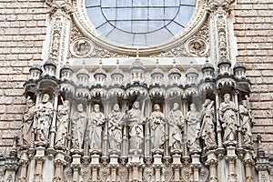 Facade of Santa Maria de Montserrat Abbey, Spain