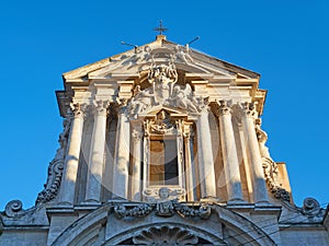 Facade Santi Vincenzo Anastasio Church Trevi square Rome Italy