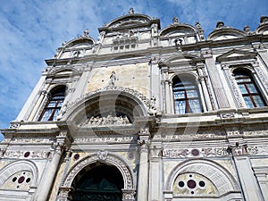 Facade of the Scuola Grande di San Marco in Venice, ITALY