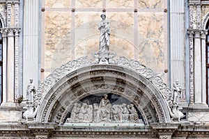 Facade of the Scuola Grande di San Marco in Venice photo