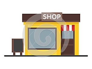 Facade Shop Store icon with signboard. Template concept for the website, advertising and sales