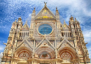Facade of Siena Cathedral Duomo di Santa Maria Assunta, Siena, photo