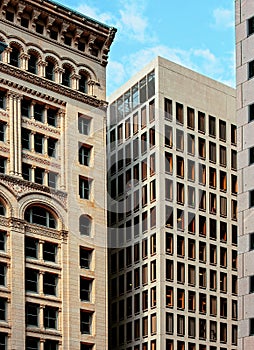 Facade of skyscapers in Boston