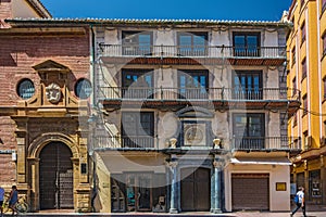 Facade of the Sociedad econÃ³mica amigos del paÃ­s building Casa del Consulado in Malaga, Spain