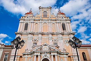 Facade of St. Casimir Church in Vilnius, Lithuania. photo