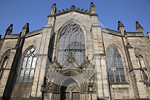 Facade of St Giles Cathedral Church; Royal Mile; Lawnmarket; Edinburgh