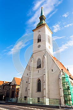 Facade of St. Martin Cathedral in Bratislava