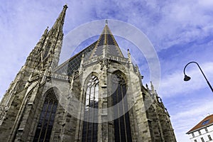 Facade of St. Stephan Cathedral or Stephansdom, the mother church of the Roman Catholic Archdiocese of Vienna