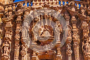 Facade Statues Parroquia Cathedral Dolores Hidalalgo Mexico photo