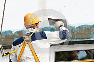 Facade stopping and surfacer works photo