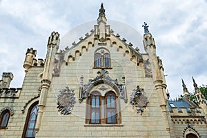 The facade of the Sturdza Castle from Miclauseni, Romania