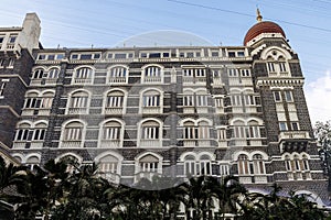 Facade of the Taj Mahal Palace in Mumbai, Maharashtra, India