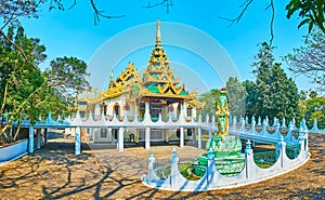 The facade of Tatmadaw Hall, Yangon, Myanmar