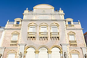 Facade of Teatro Heredia theater in Cartagena de las Indias, Colombia photo