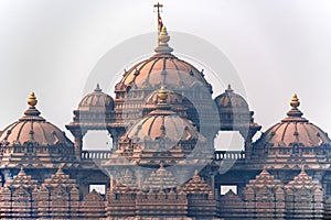 Facade of a temple Akshardham in Delhi, India photo