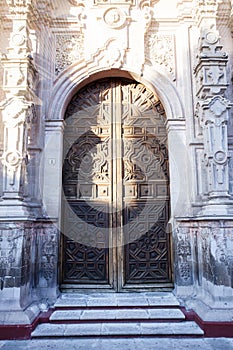 Facade of the Templo de la Compania de Jesus church in Guanajuato, Mexico
