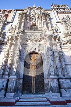 Facade of the Templo de la Compania de Jesus church in Guanajuato, Mexico