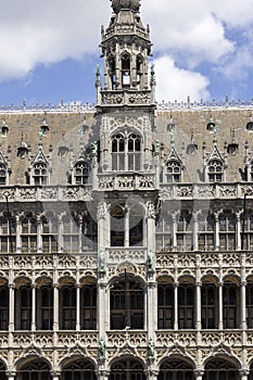 Facade of tenement house called Maison du Roi (King's House) in Grand Place, Brussels, Belgium