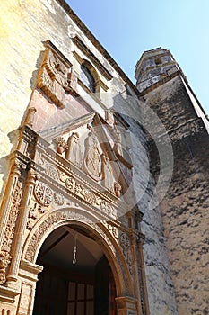 Facade of the Tepoztlan church near cuernavaca, morelos  IX