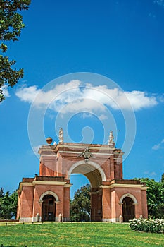 Facade of theater in the Villa Pamphili Park at Rome