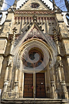 Facade of Thomaskirche in Leipzig