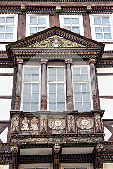 Facade of  Tilly house, a half timbered house in HÃ¶xter