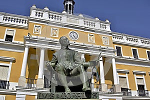 Historic town hall in Badajoz and Luis Morales statue photo