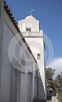 Facade and tower of Junipero Serra museum, San diego, CA, USA