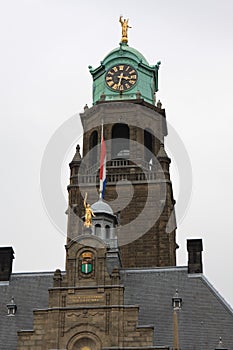 Facade and tower of old Rotterdam City Hall, Netherlands