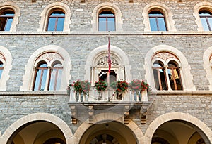 Facade of Town Hall of Bellinzona, Switzerland