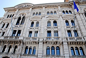 Facade of the Town Hall of Trieste in Friuli Venezia Giulia (Italy)