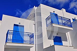 Facade of traditional greek house