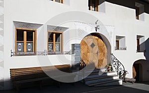 Facade of Traditional House in Engadin photo