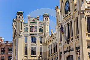 Facade of the train station in Valencia photo