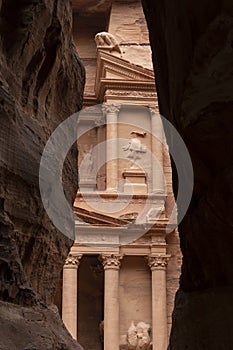 Facade of the Treasury of Petra, Jordan